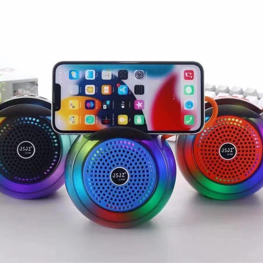 Portable RGB Light Bluetooth Speaker Wireless Subwoofer with Stand for Home Party Use Supports Voice Contron