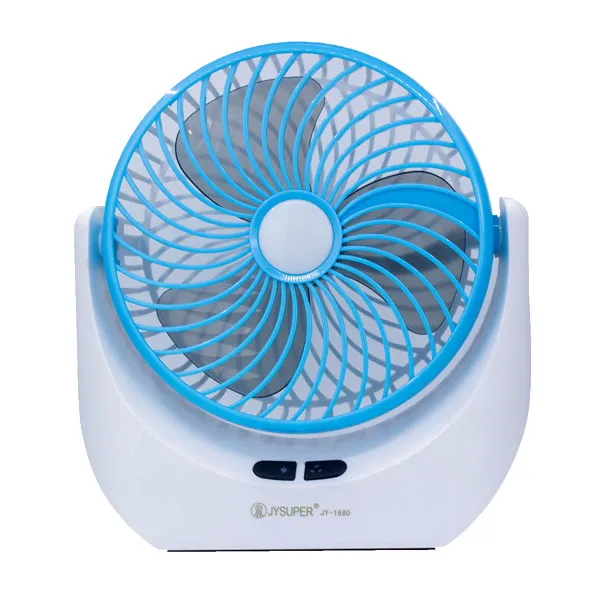 Lithium rechargeable mini table air cooling fan with LED light JY SUPER 1880 Battery Power - 2400 mAh Place of Origin: CHINA