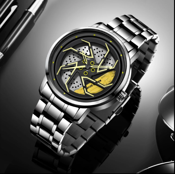 Men’s Quartz Wheel Watch Wheel Rotating Quartz Watch Waterproof Men's Watch