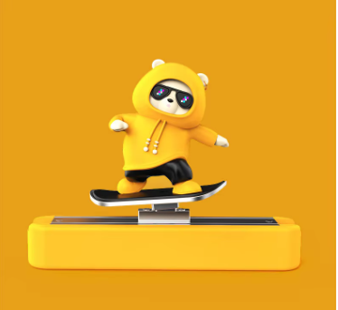 Skateboarding Bear Car Dashboard Decor