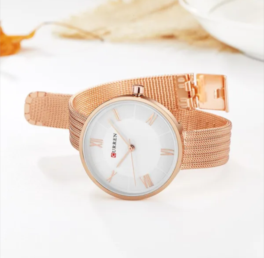 Curren 9020 Rose Gold Fashion Simple style Quartz Women Watch