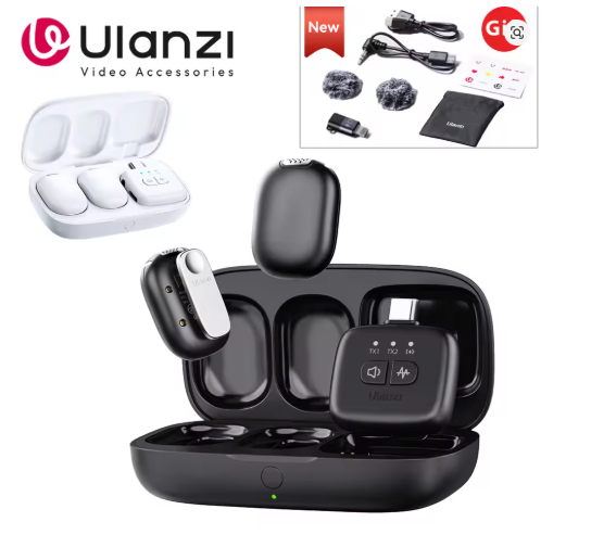 Ulanzi A30 Wireless Lavalier Microphone Audio Video Recording Noise Reduction Magnectic Mini Mic For iPhone 16 15 Android Phone